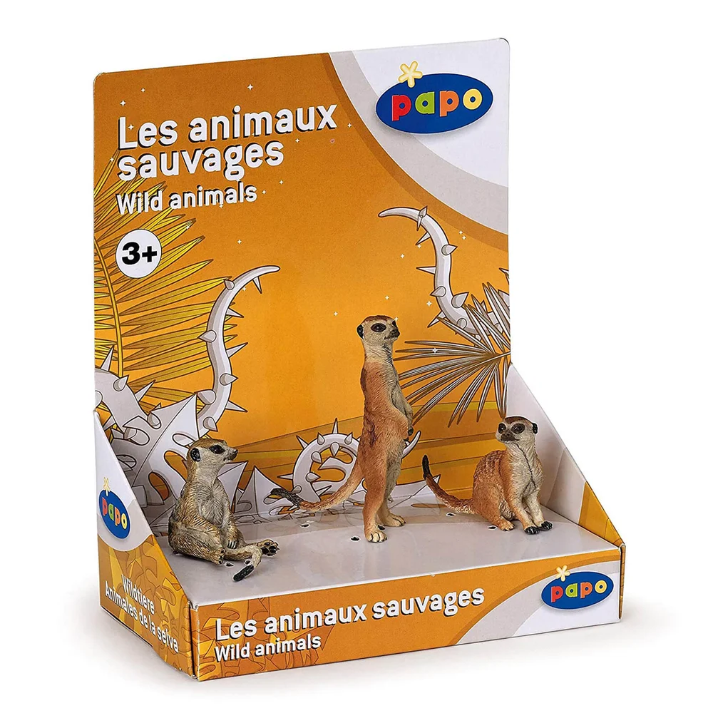 Papo Wild Animal Kingdom: Display Box 3 Meerkats Bild 1