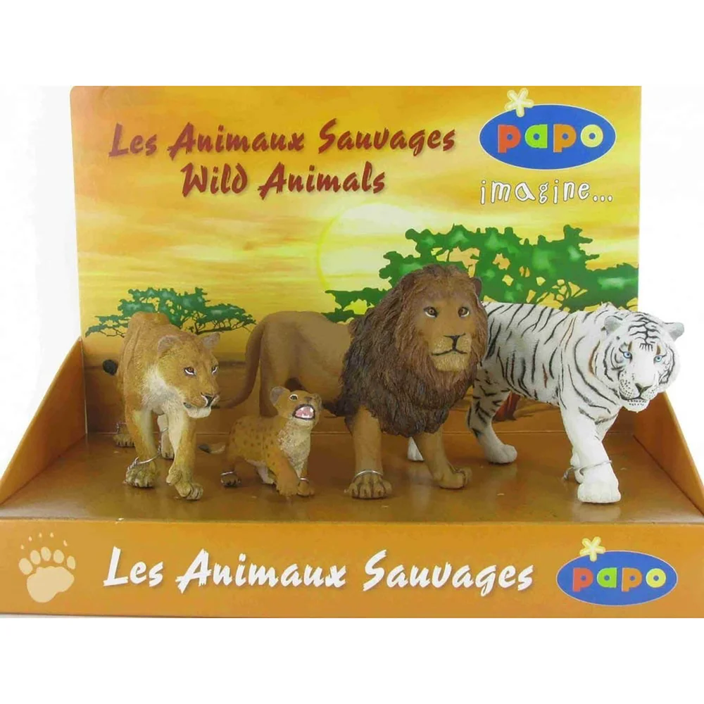 Papo Wild Animal Kingdom: Display Box Big Cats (4 Figurines) Bild 1