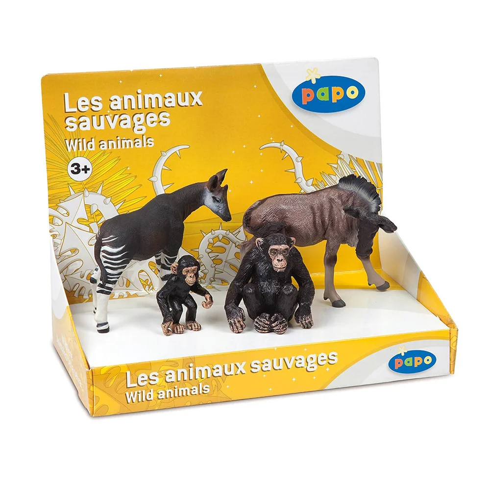 Papo Wild Animal Kingdom: Display Box Wild Animals 1 (4 Figurines) Bild 1