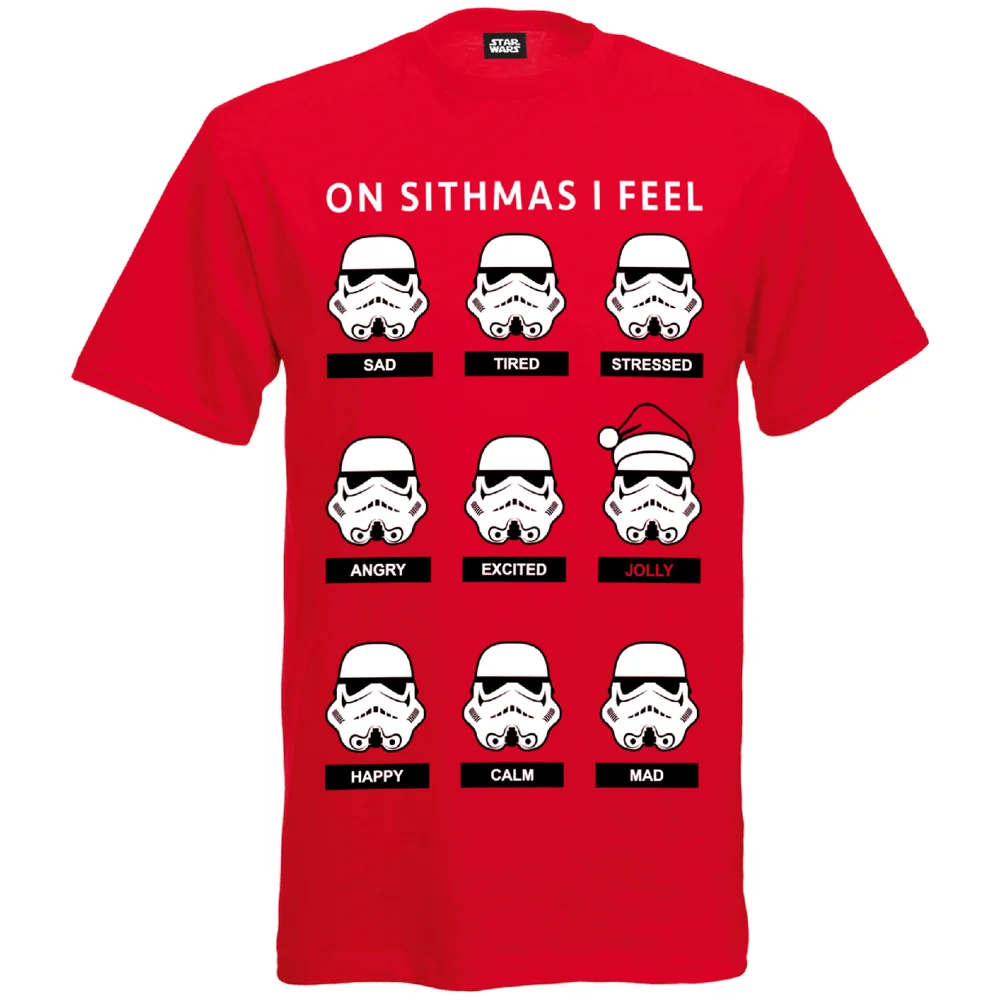 Star Wars Herren Stormtrooper Emotions Christmas T-Shirt - Rot - S - Rot Bild 1