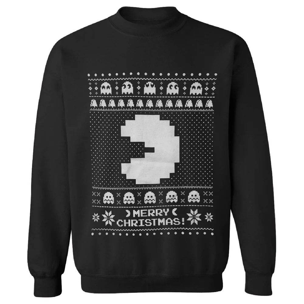 Namco Men's Merry Pac-Man Weihnachts-Sweatshirt – Schwarz - S - Schwarz Bild 1