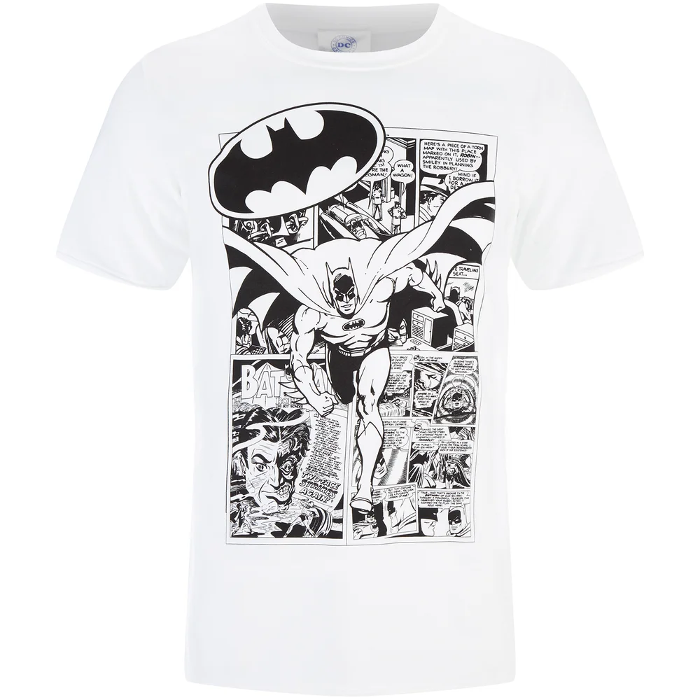 DC Comics Batman Herren Comic Strip T-Shirt - Weiß - S Bild 1