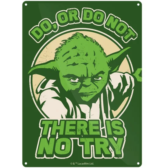 Star Wars Yoda 'Try' Small Tin Sign 29cm x 42cm Bild 1
