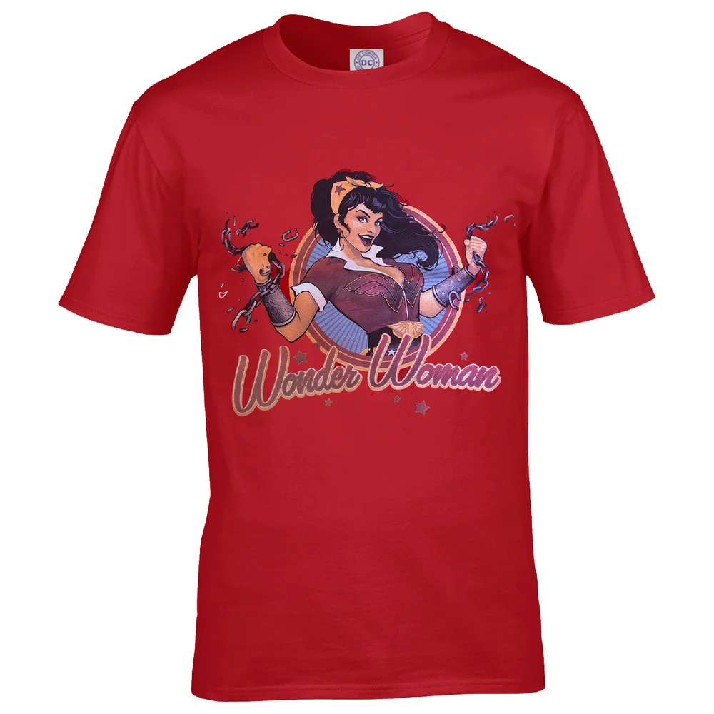 DC Comics Men's Bombshell Wonder Woman Logo T-Shirt - Red - S Bild 1