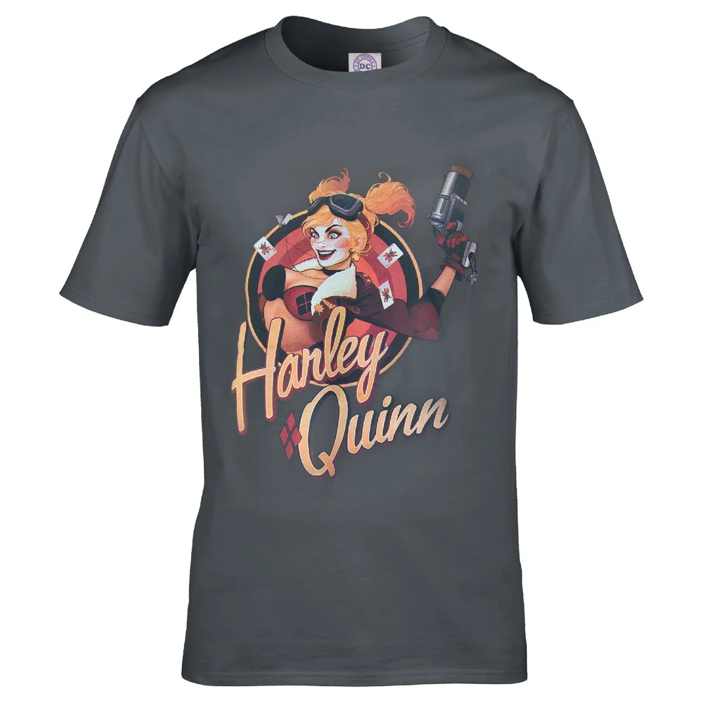 DC Comics Men's Bombshell Harley Quinn Logo T-Shirt - Grau - S - Grau Bild 1