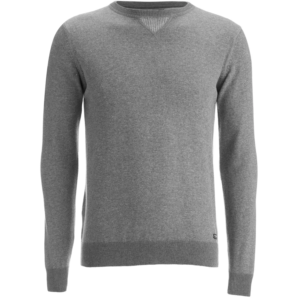Threadbare Men's Tommy Cotton Crew Neck Casual Jumper - Charcoal - S - Grau Bild 1