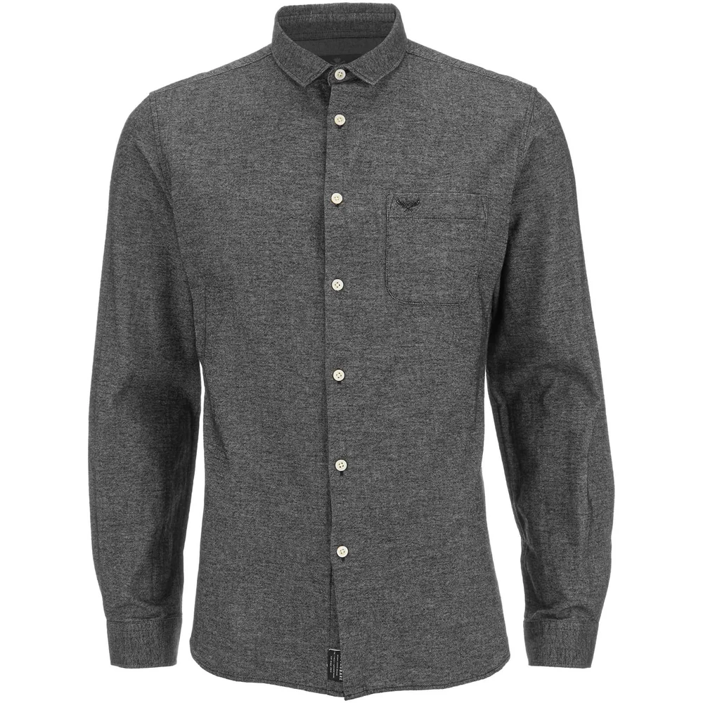 Threadbare Men's Harrison Long Sleeve Shirt - Charcoal - S - Grau Bild 1