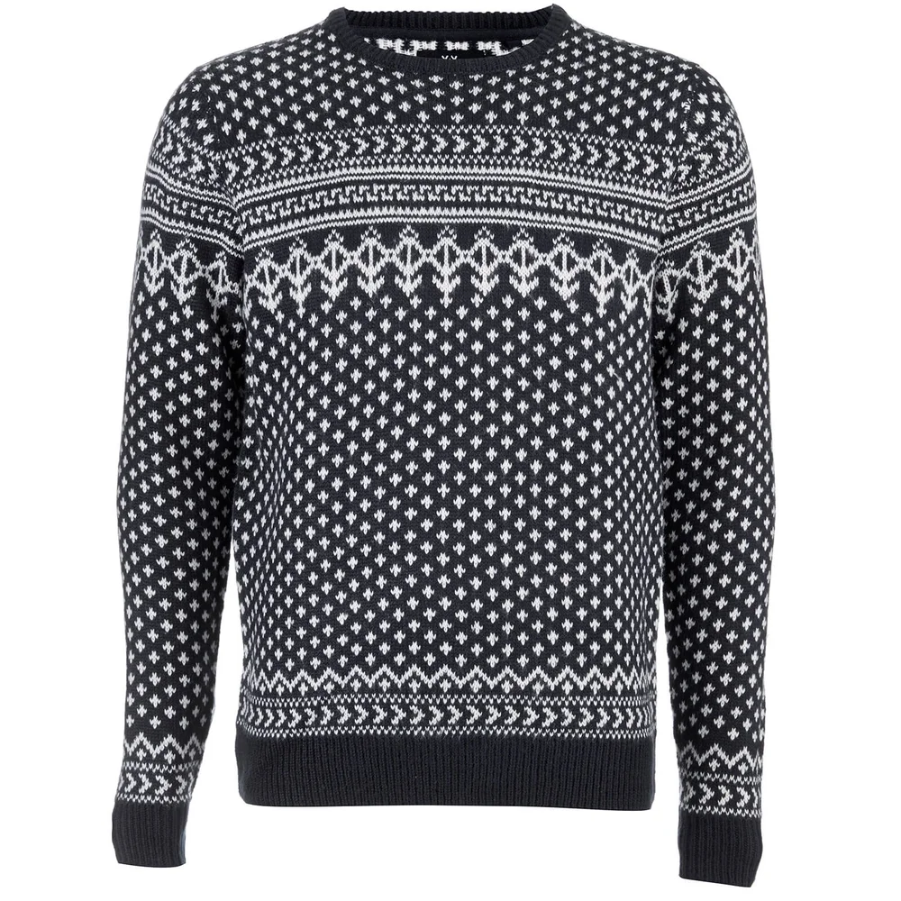 Threadbare Men's Dashwood Fairisle Knitted Jumper - Navy - S - Marineblau Bild 1