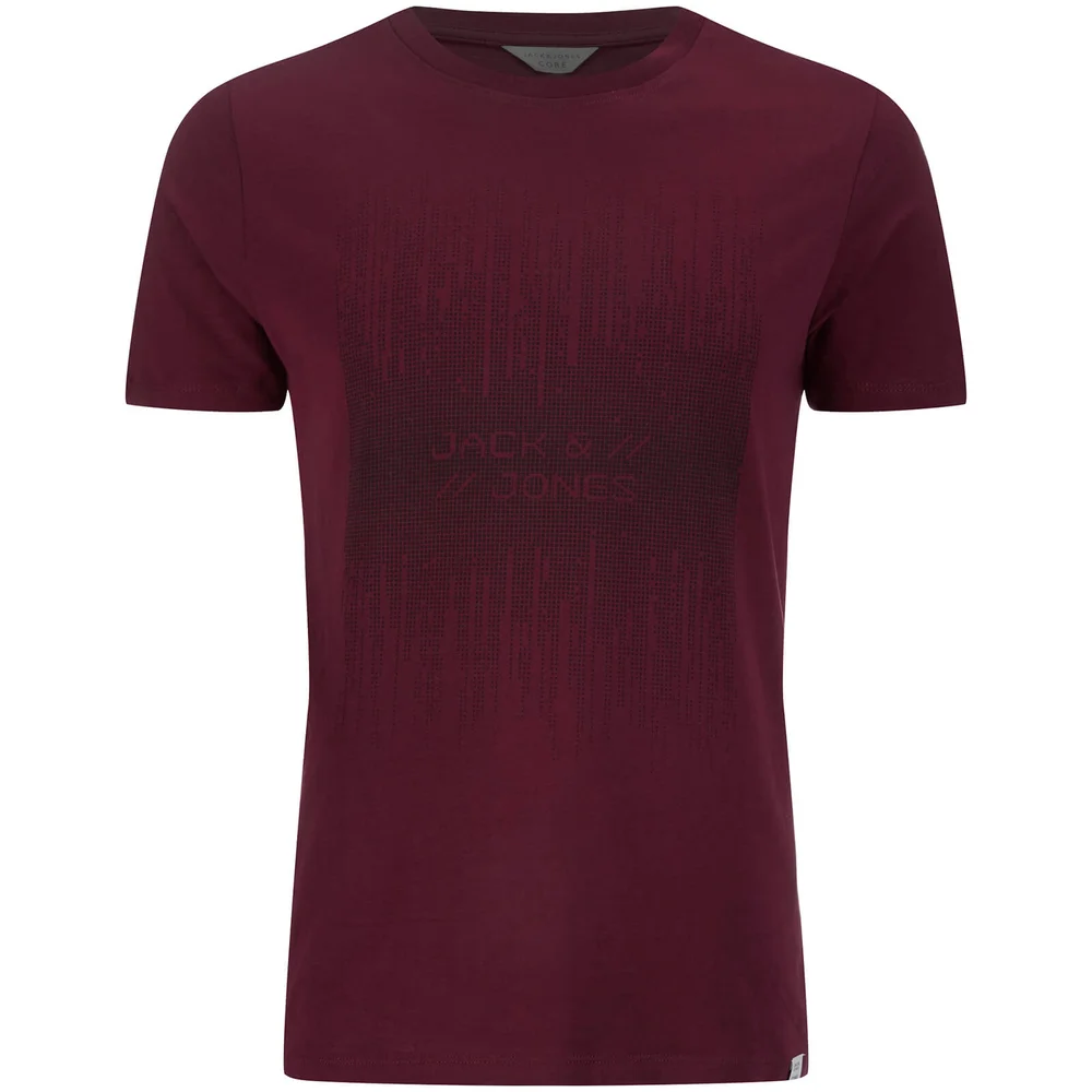 Jack & Jones Men's Core Valentino 3D Print T-Shirt - Port - S - Bordeauxrot Bild 1