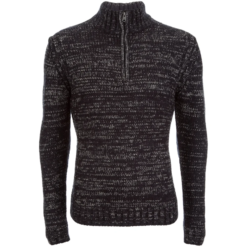 Kensington Eastside Men's Stepan Half Zip Twist Jumper - Navy - XXL - Blau Bild 1