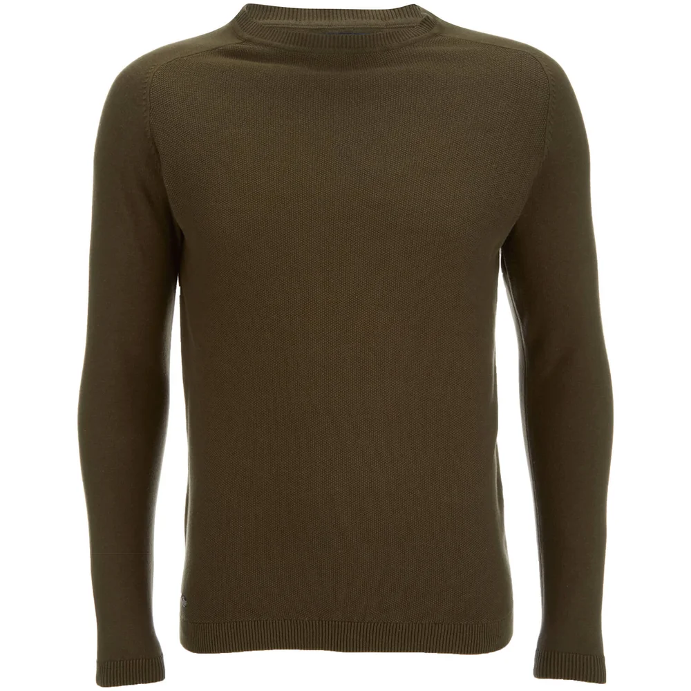Kensington Eastside Men's Henry Cotton Crew Neck Jumper - Khaki - XXL - Grün Bild 1