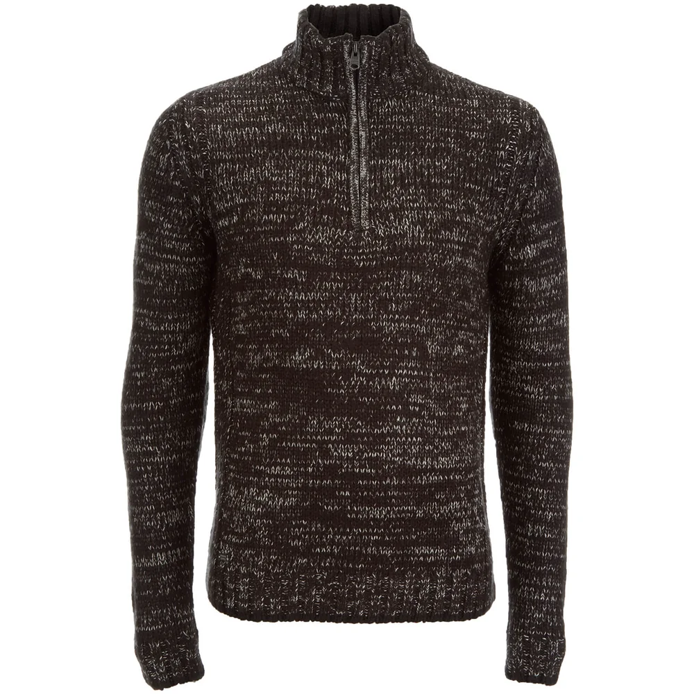 Kensington Eastside Men's Stepan Half Zip Twist Jumper - Jet Black - XXL - Schwarz Bild 1