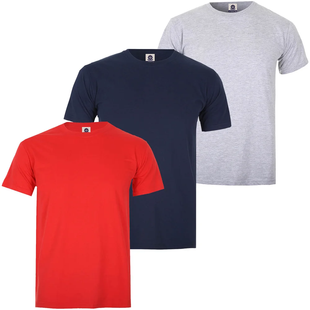 Varsity Team Players Men's T-Shirt 3 Pack - Red/Grey/Navy - S - Red/Grey/Blue Bild 1