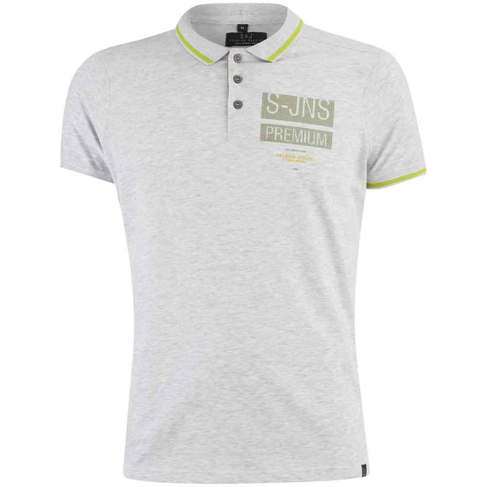 Smith & Jones Men's Albedo Polo Shirt - Light Grey Marl - S - Grau Bild 1