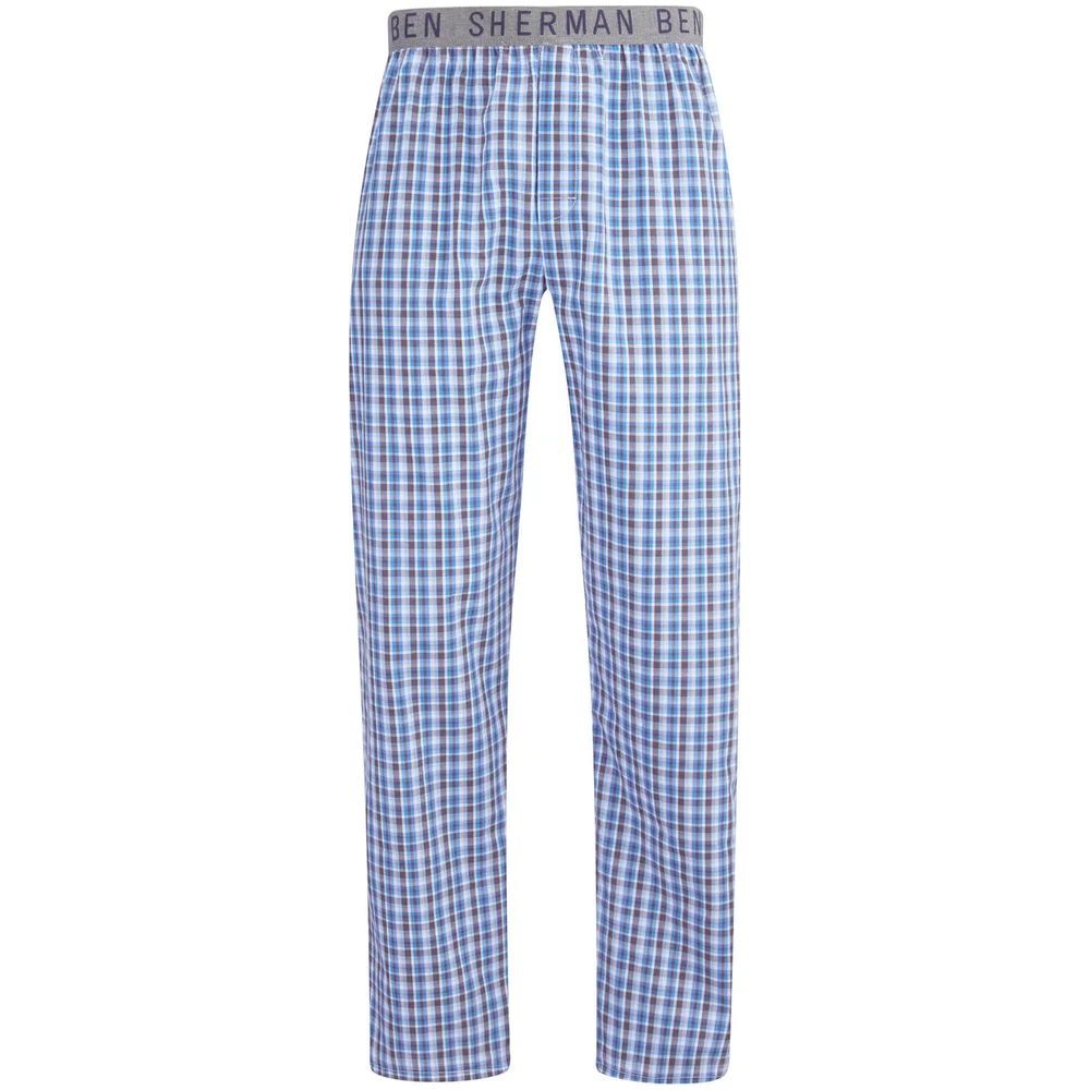 Ben Sherman Men's Check Richard Lounge Pants - Blue/White/Black - S - Blau Bild 1
