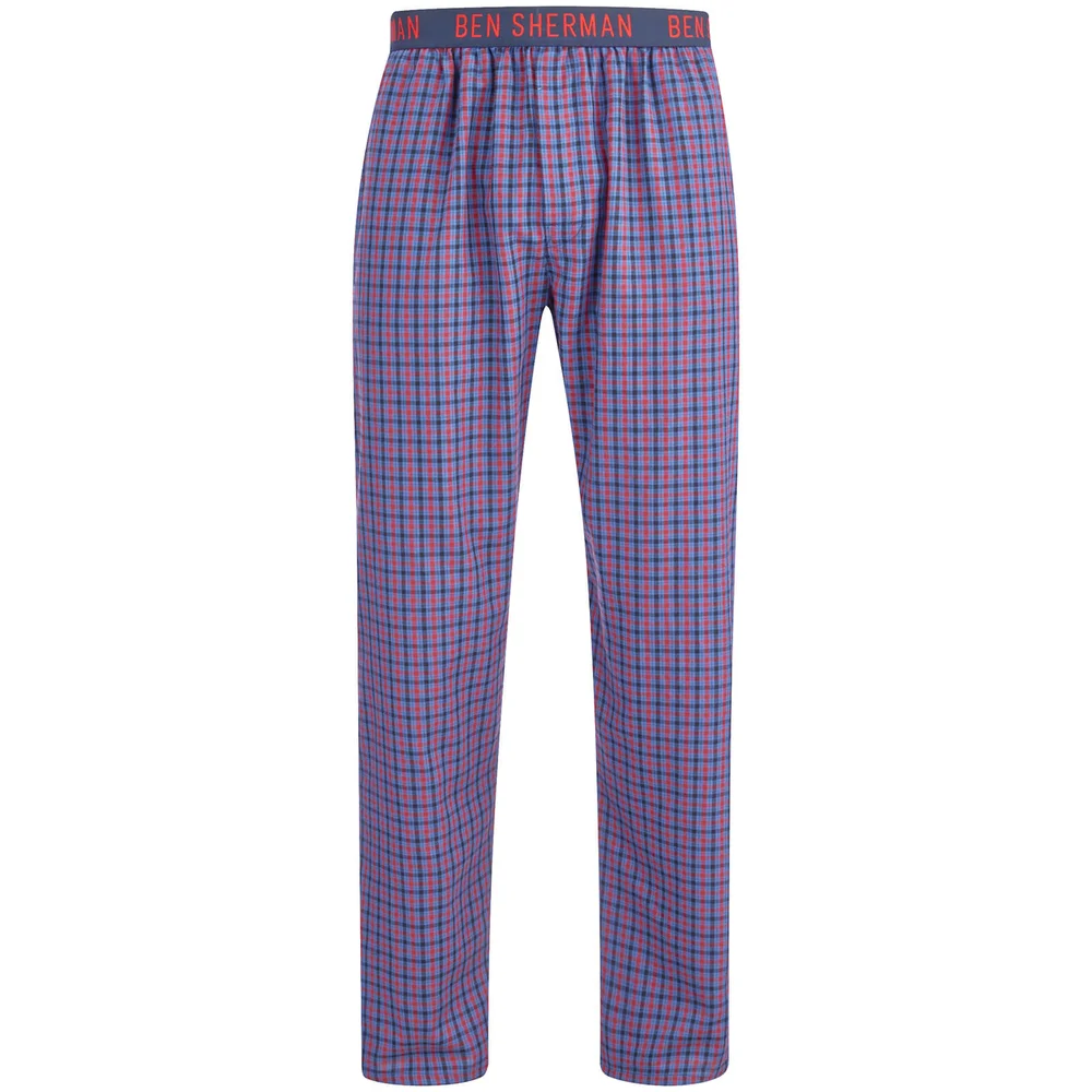Ben Sherman Men's Check Scot Lounge Pants - Navy/Red - S - Marineblau Bild 1