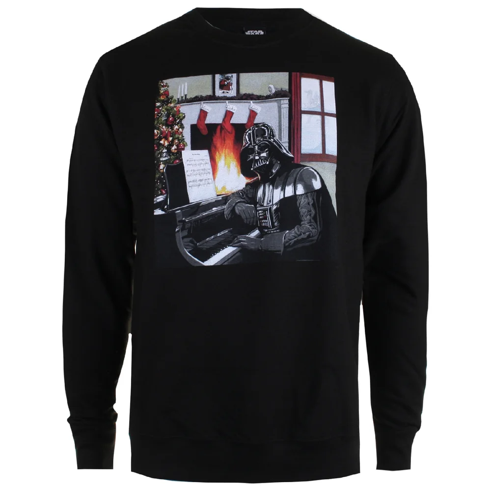 Star Wars Men's Darth Vader Piano Weihnachs-Sweatshirt – Schwaz - S - Schwarz Bild 1