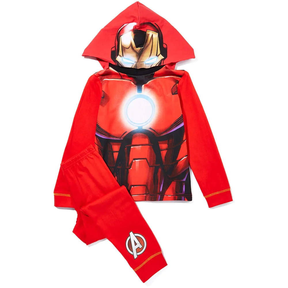 Marvel Boys' Iron Man Novelty Hood Pyjamas - Red - 2-3 years - Rot Bild 1
