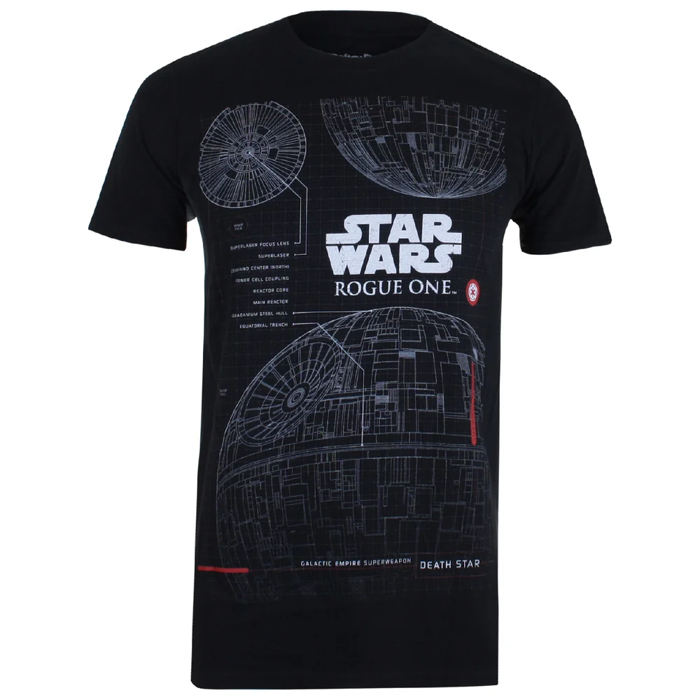 Star Wars Herren Death Star Plans T-Shirt - Schwarz - S - Schwarz Bild 1