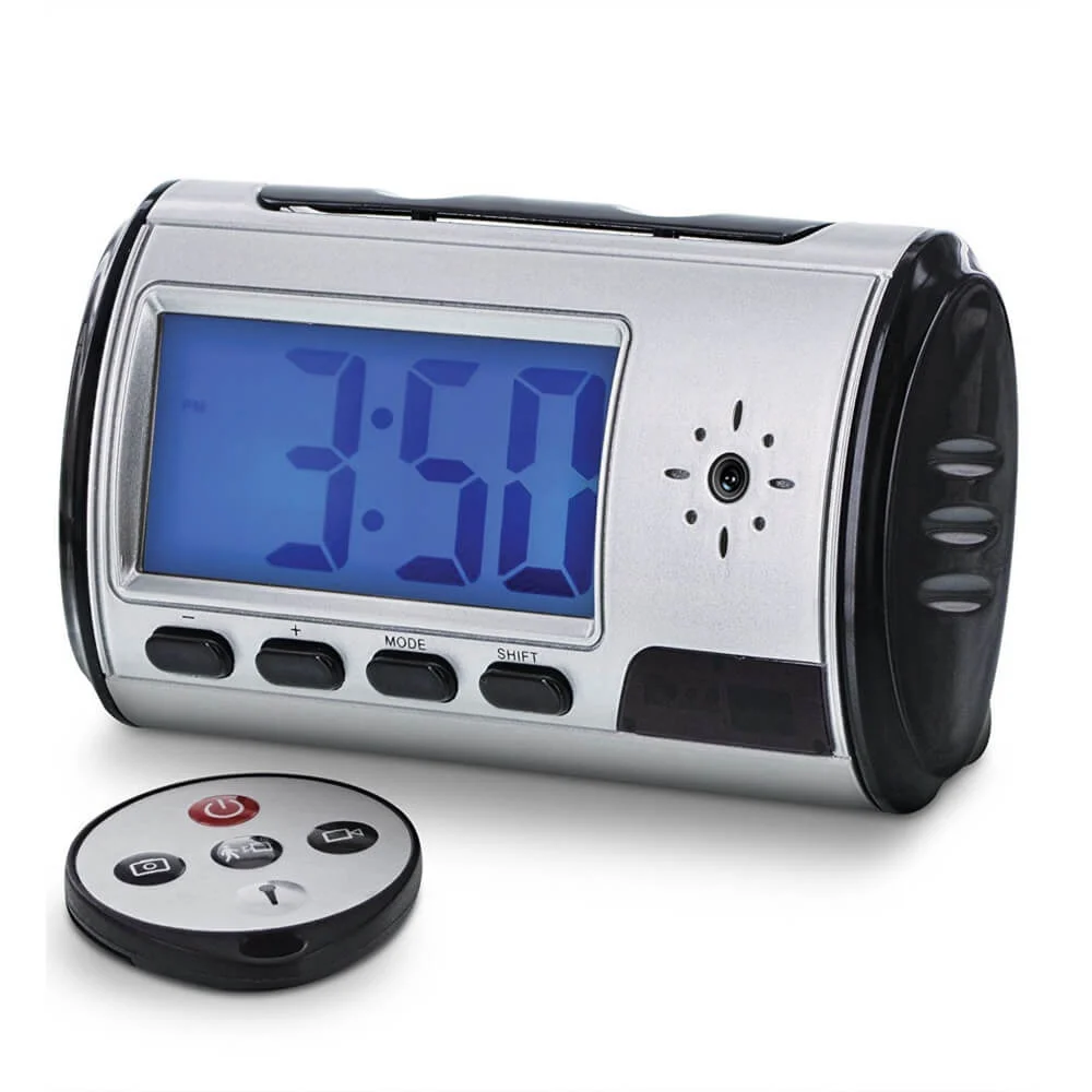 Aduro DVR Digital Video Camera Alarm Clock Nanny Cam - Silver/Black Bild 1