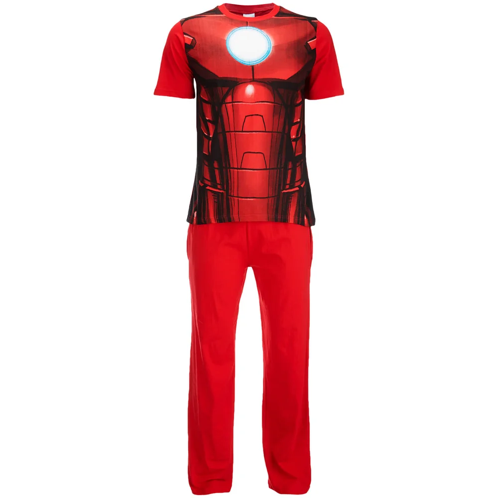 Marvel Men's Iron Man Pyjama Set - Red - S - Rot Bild 1