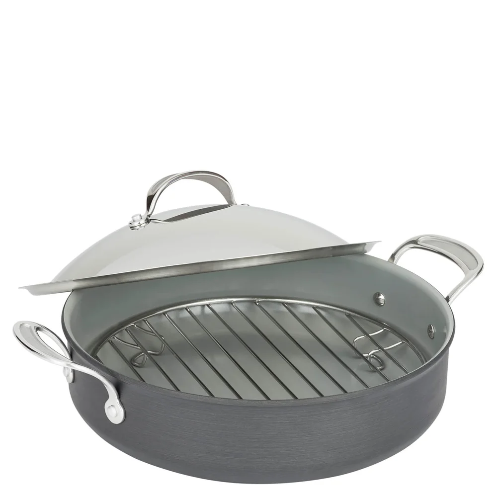 Jamie Oliver by Tefal E7669974 Professional Hard Anodised Pot Roast Pan with Stainless Steel Lid - 30cm Bild 1