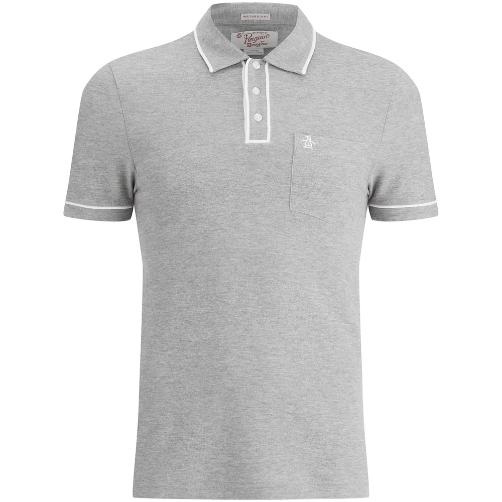 Original Penguin Men's Earl Tipped Polo Shirt - Rain Heather - S - Grau Bild 1