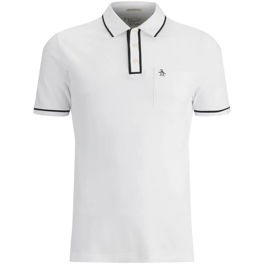 Original Penguin Men's Earl Tipped Polo Shirt - White - S - Weiß Bild 1