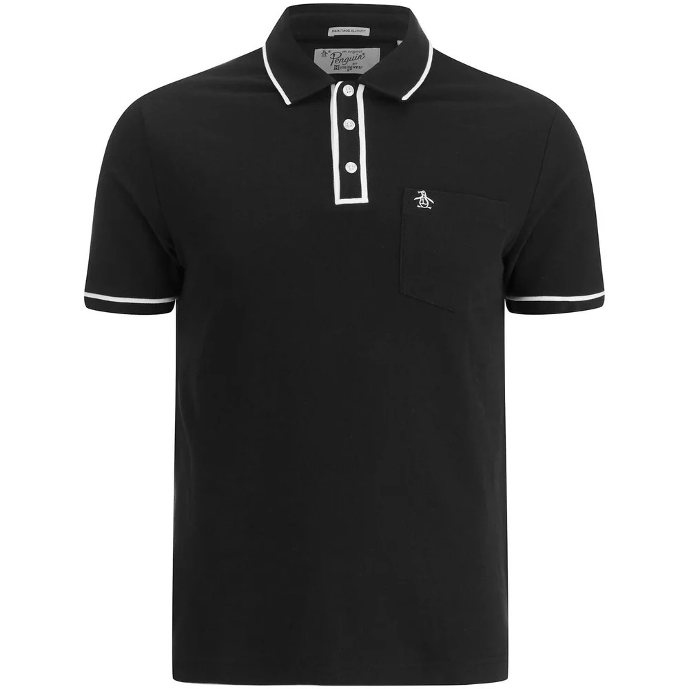 Original Penguin Men's Earl Tipped Polo Shirt - True Black - S - Schwarz Bild 1