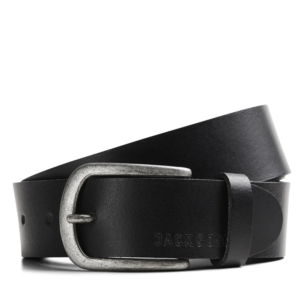 Jack & Jones Men's Logo Buckle Belt - Black - S - Schwarz Bild 1