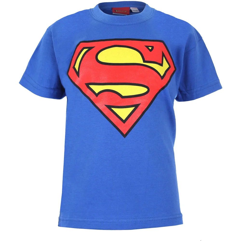 DC Comics Kinder Superman Logo T-Shirt - Royal Blue - 7-8 Jahre - Blau Bild 1