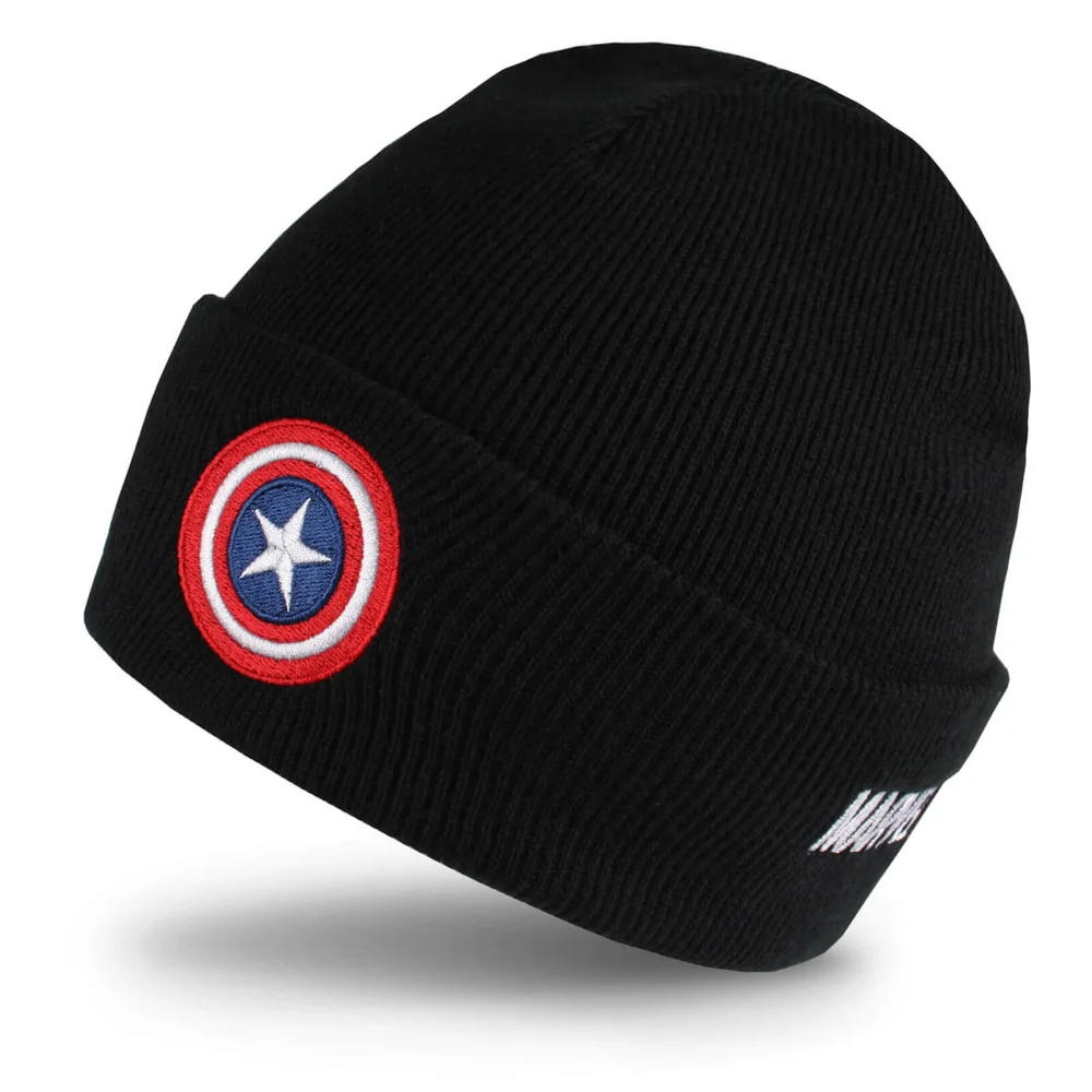 Marvel Men's Captain America Shield Beanie - Black Bild 1