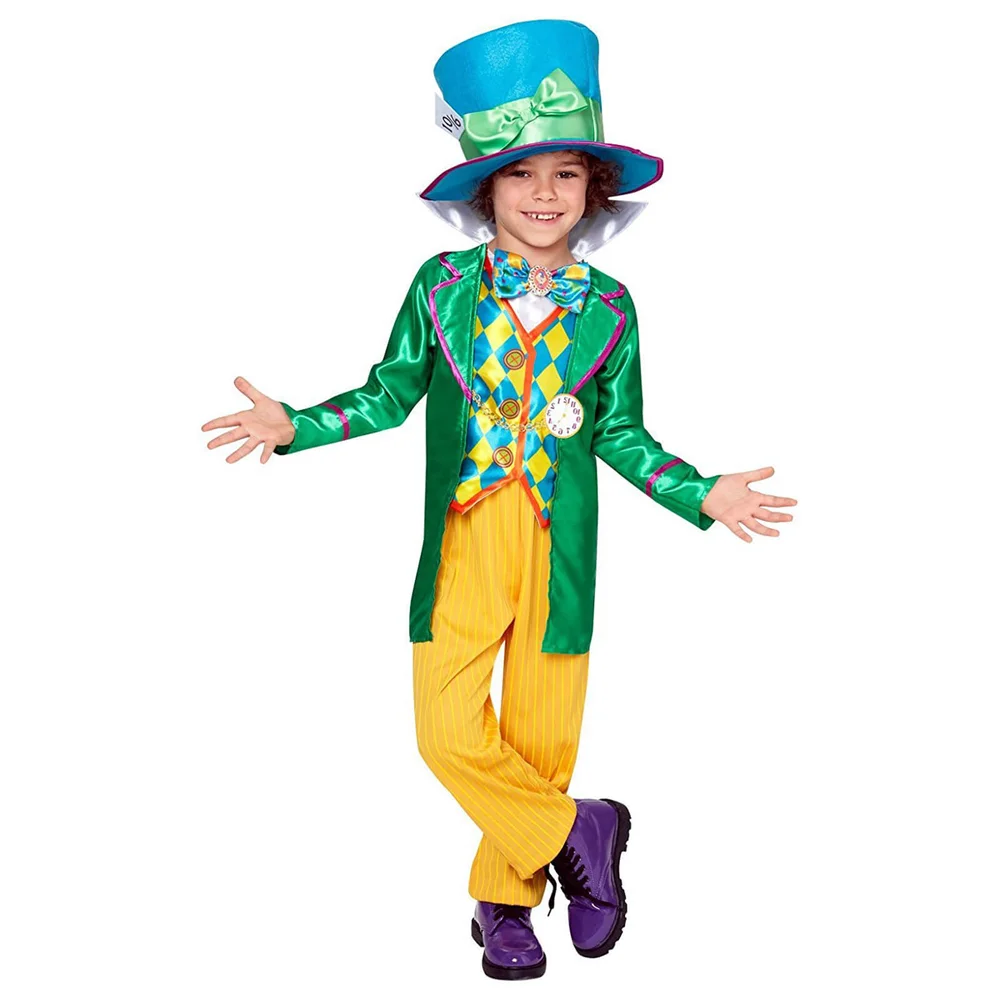 Alice in Wonderland Boys' Mad Hatter Fancy Dress Costume - S - Grün Bild 1