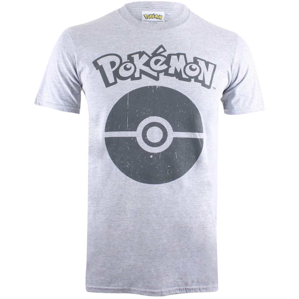 Pokemon Herren Pokeball Symbol T-Shirt - Grau Marl - S Bild 1
