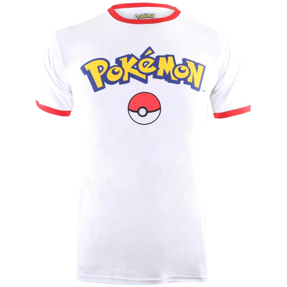 Pokemon Herren Logo T-Shirt - Weiß/Rot - S - White/Red Bild 1