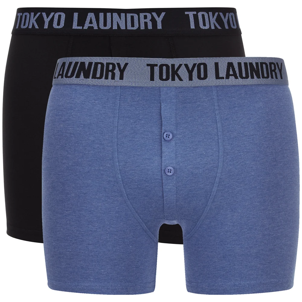 Tokyo Laundry Men's Eversholt 2 Pack Boxers - Cornflower Blue/Black - S - Blau/Schwarz Bild 1