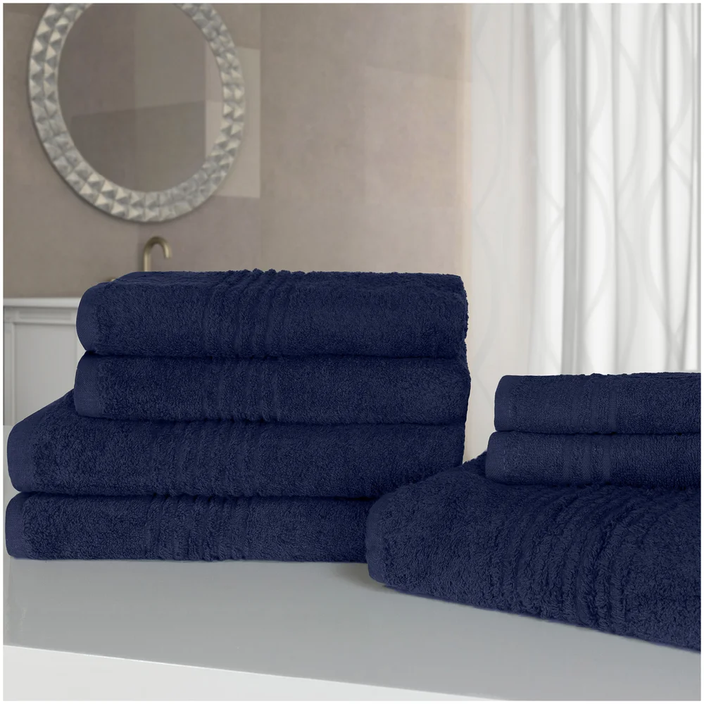 Highams 100% Egyptian Cotton 7 Piece Towel Bale (500gsm) - Blue Bild 1