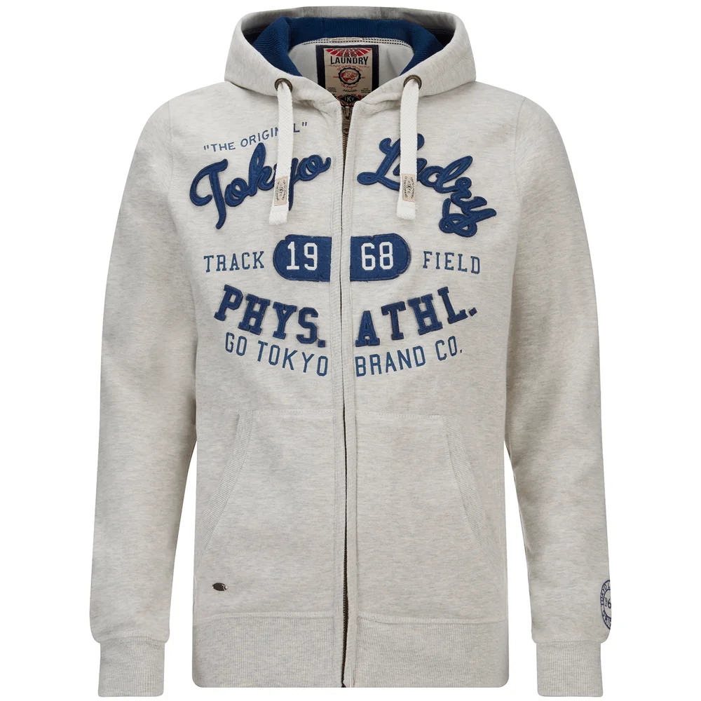 Tokyo Laundry Men's Mantua Bay Zip Through Hoody - Oatgrey Marl - S - Beige Bild 1
