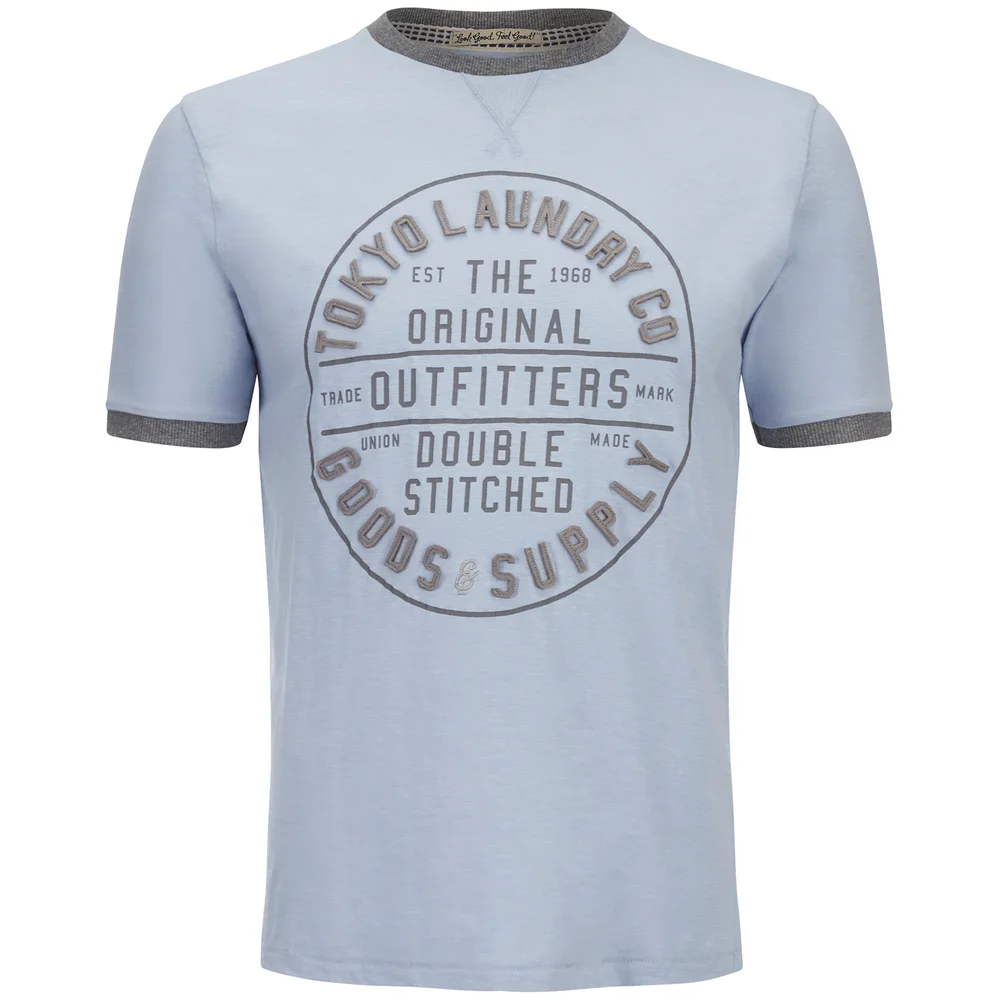 Tokyo Laundry Men's Double Stitched T-Shirt - Starlight Blue - S - Blau Bild 1