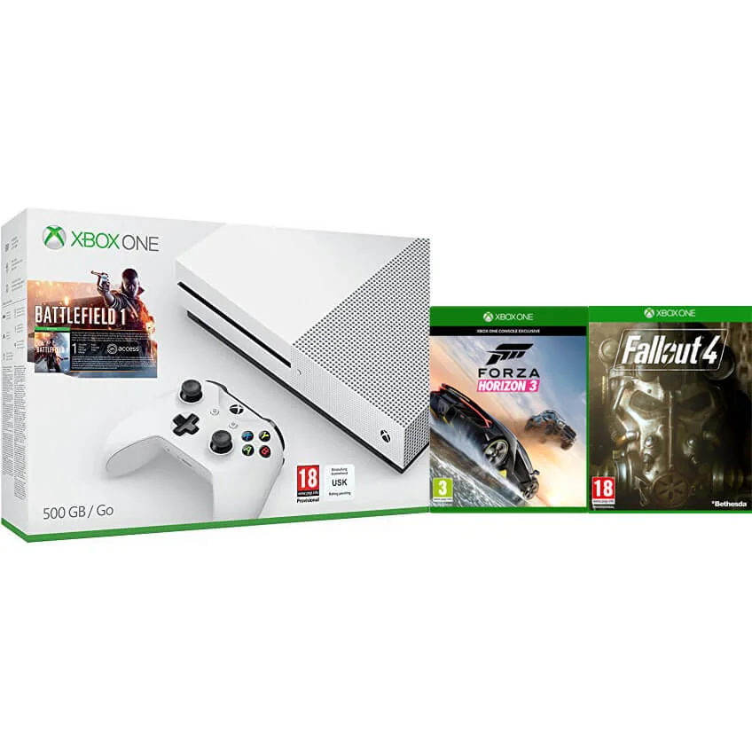 Xbox One S 500GB with Battlefield 1, Forza Horizon 3 & Fallout 4 Bild 1