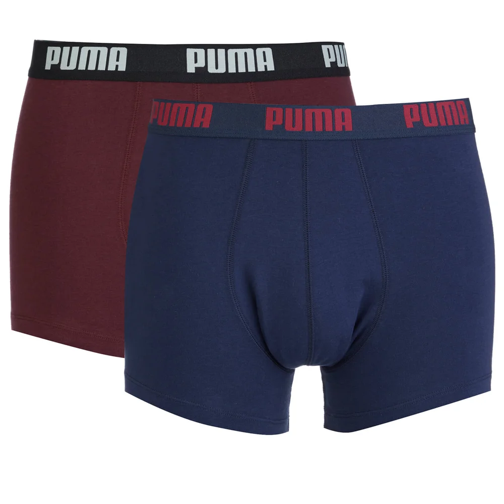 Puma Men's 2 Pack Basic Boxers - Burgundy/Navy - S - Bordeauxrot Bild 1