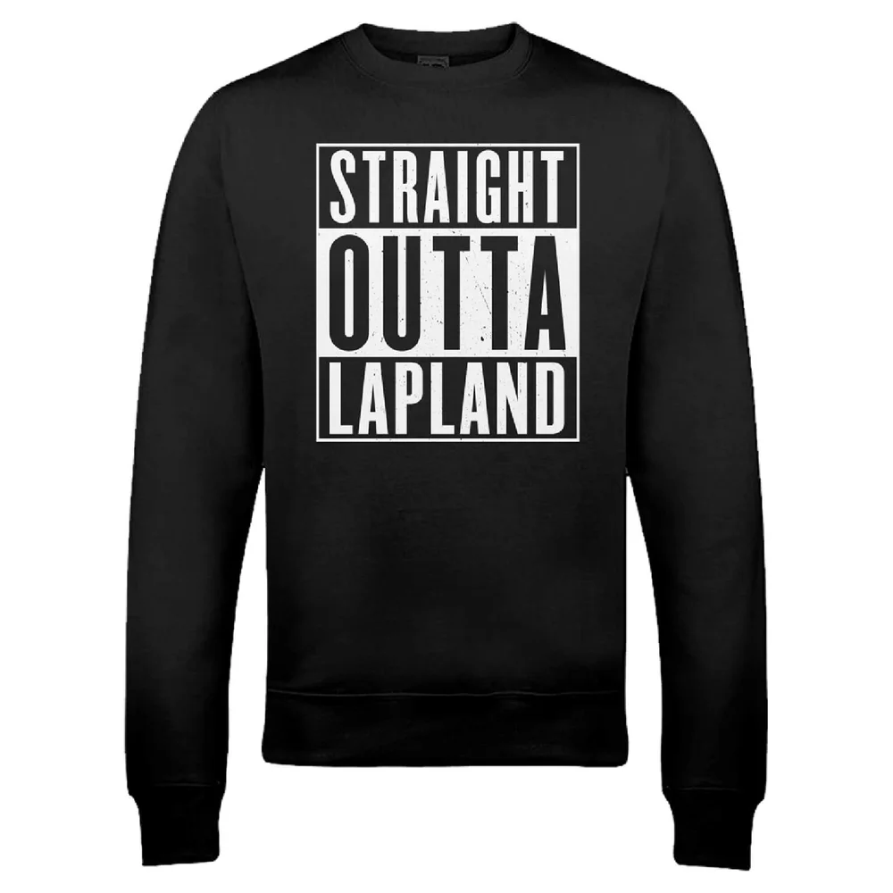 Straight Outta Lapland Christmas Sweatshirt - Schwarz - S Bild 1