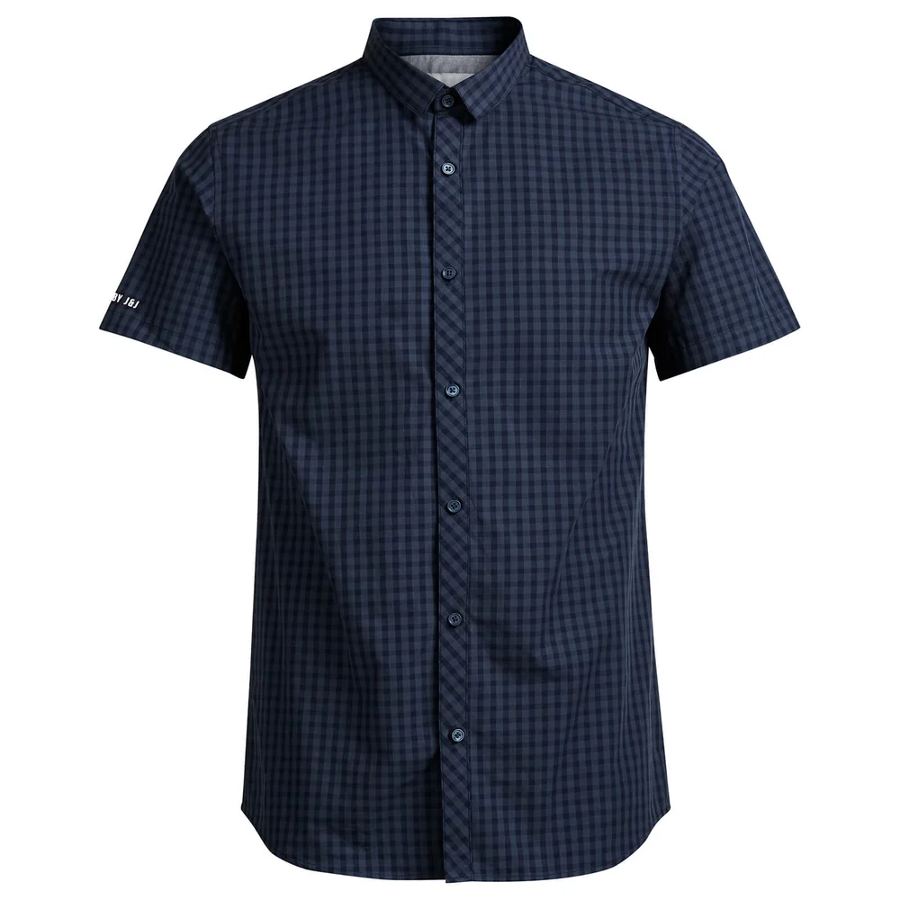 Jack & Jones Core Men's Day Check Short Sleeve Shirt - Sky Captain - S - Blau Bild 1