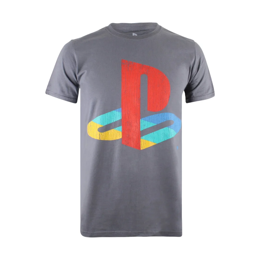 PlayStation Retro Logo Männer T-Shirt - Charcoal - S - Grau Bild 1