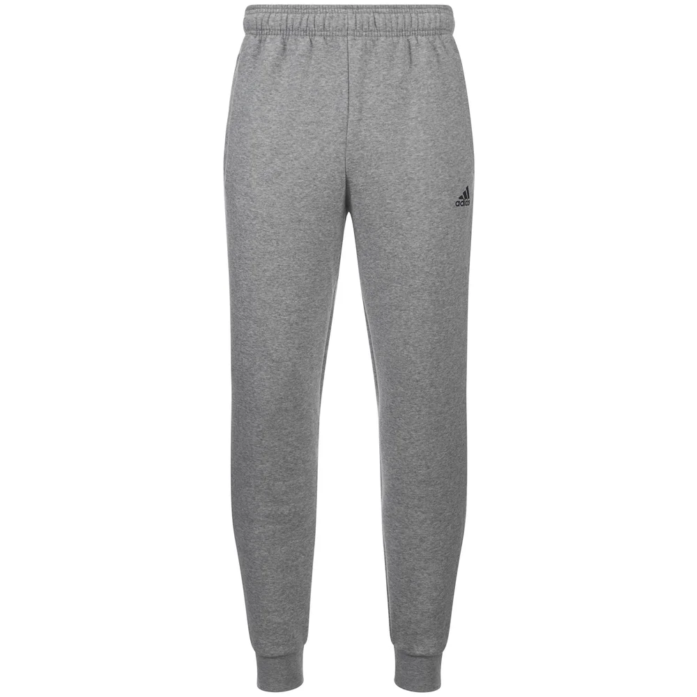 adidas Men's Essential Logo Cuffed Fleece Sweatpants - Grey - S - Grau Bild 1