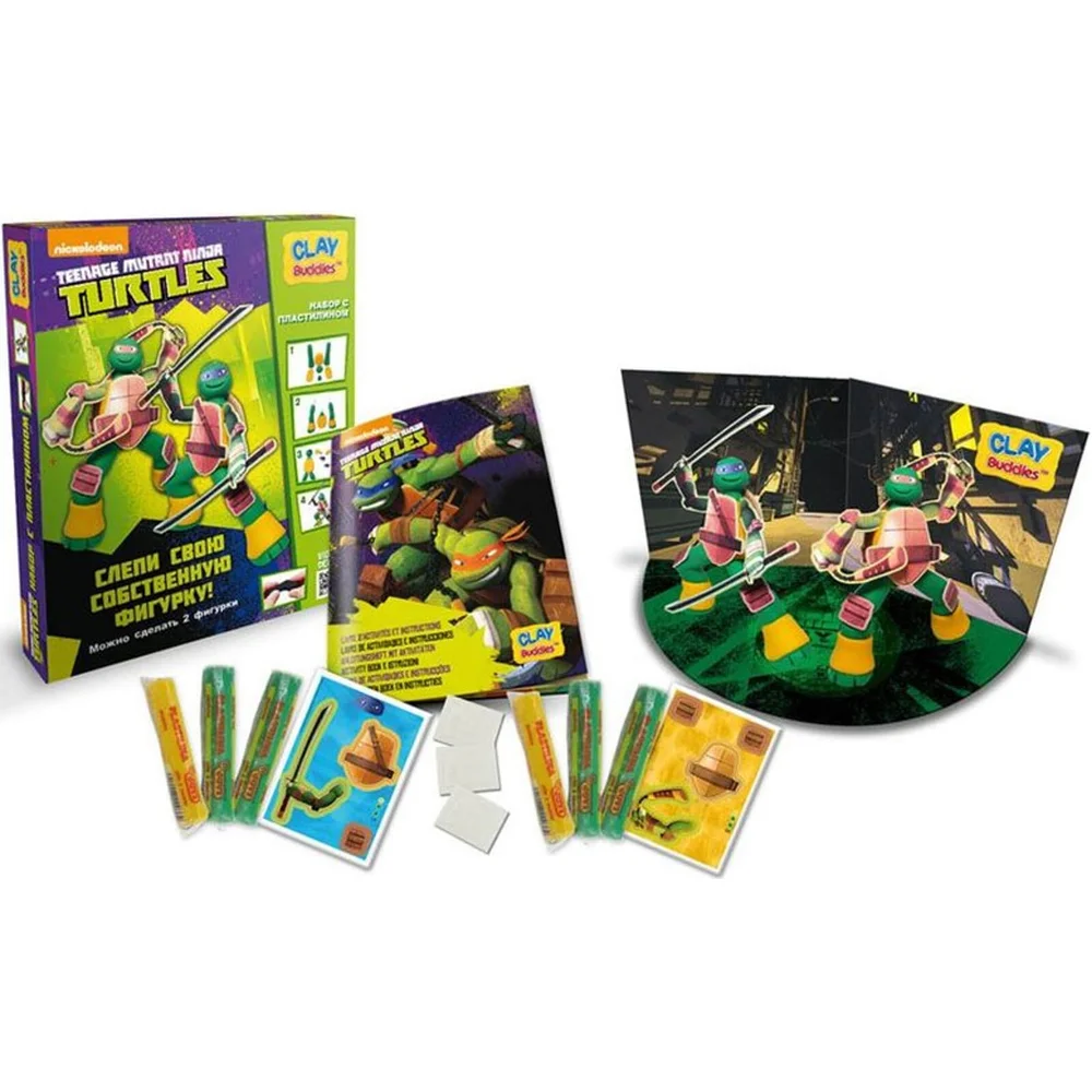 Teenage Mutant Ninja Turtles Clay Buddies Spaß Kinder Craft Pack Modelle Kunst erstellen Bild 1