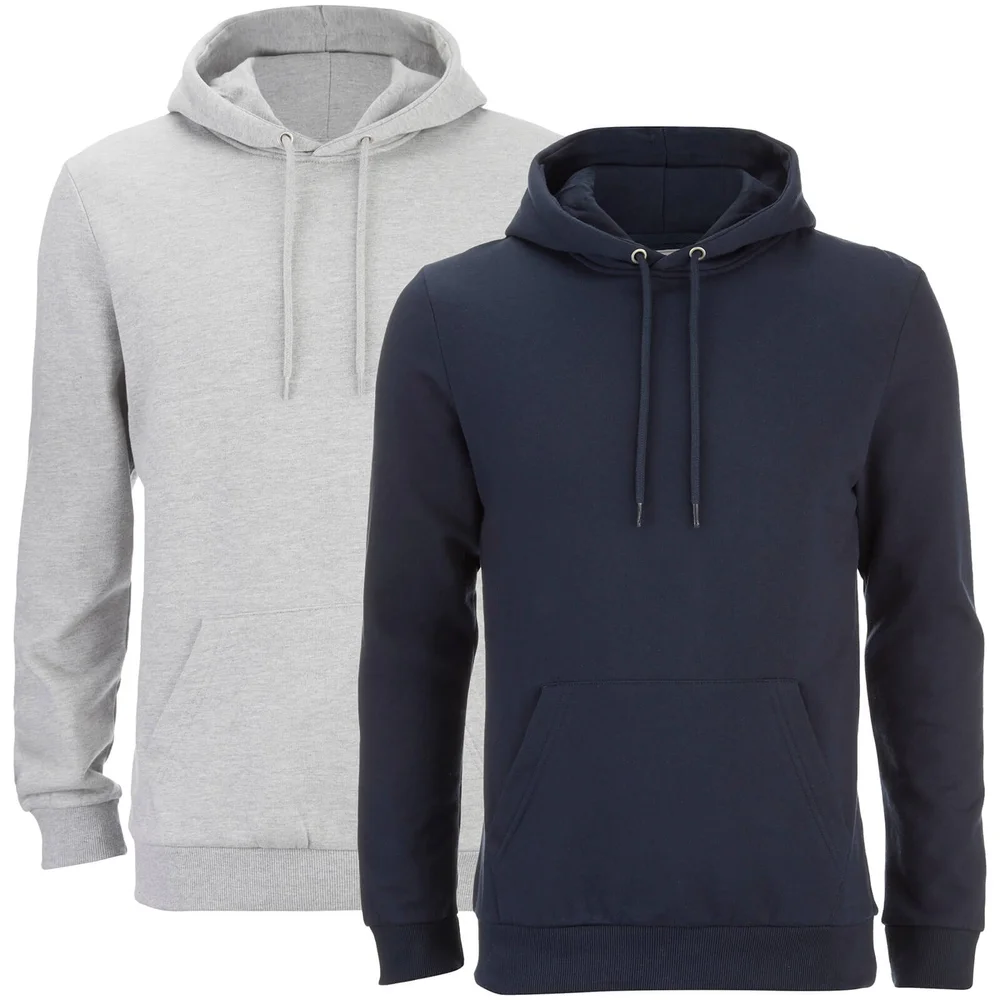 Smith & Jones Men's Rooski 2 Pack Hoody - Grey/Navy - S - Blue/Grey Bild 1