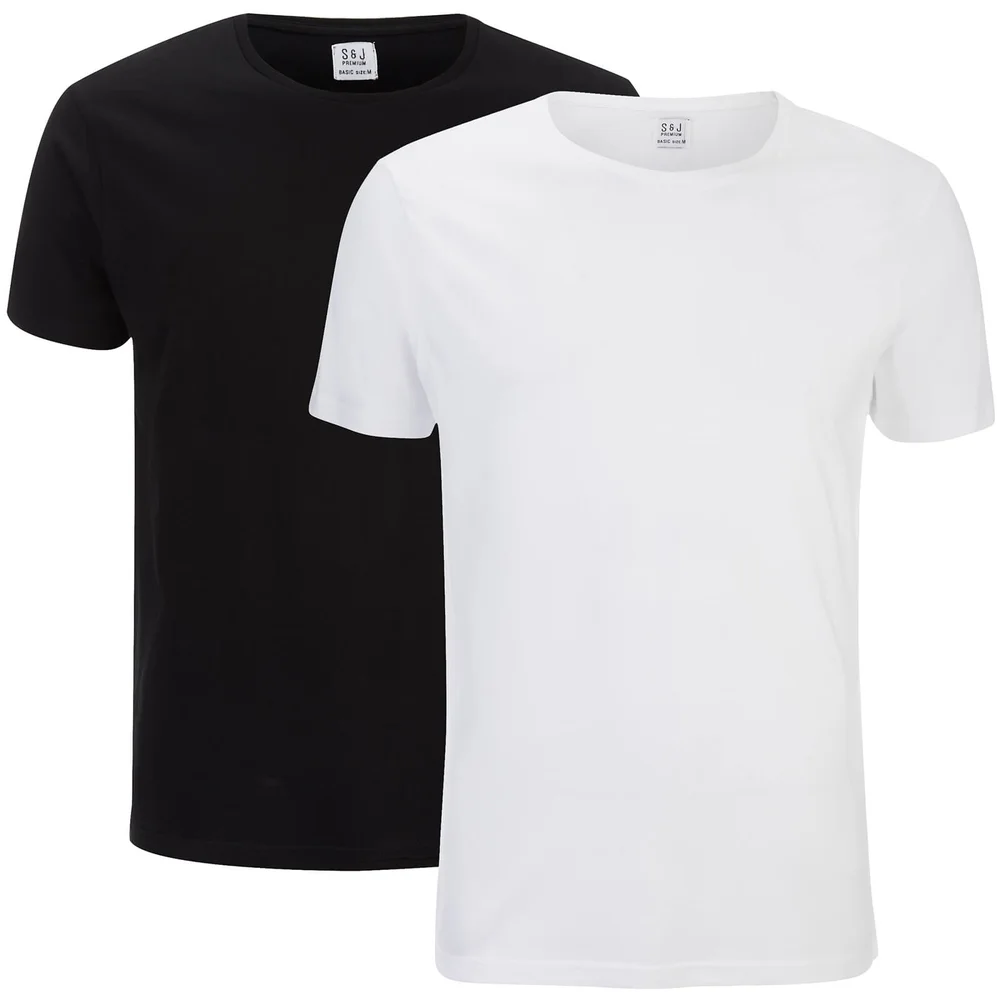 Smith & Jones Men's Purlin 2 Pack T-Shirt - Black/White - S - Black/White Bild 1