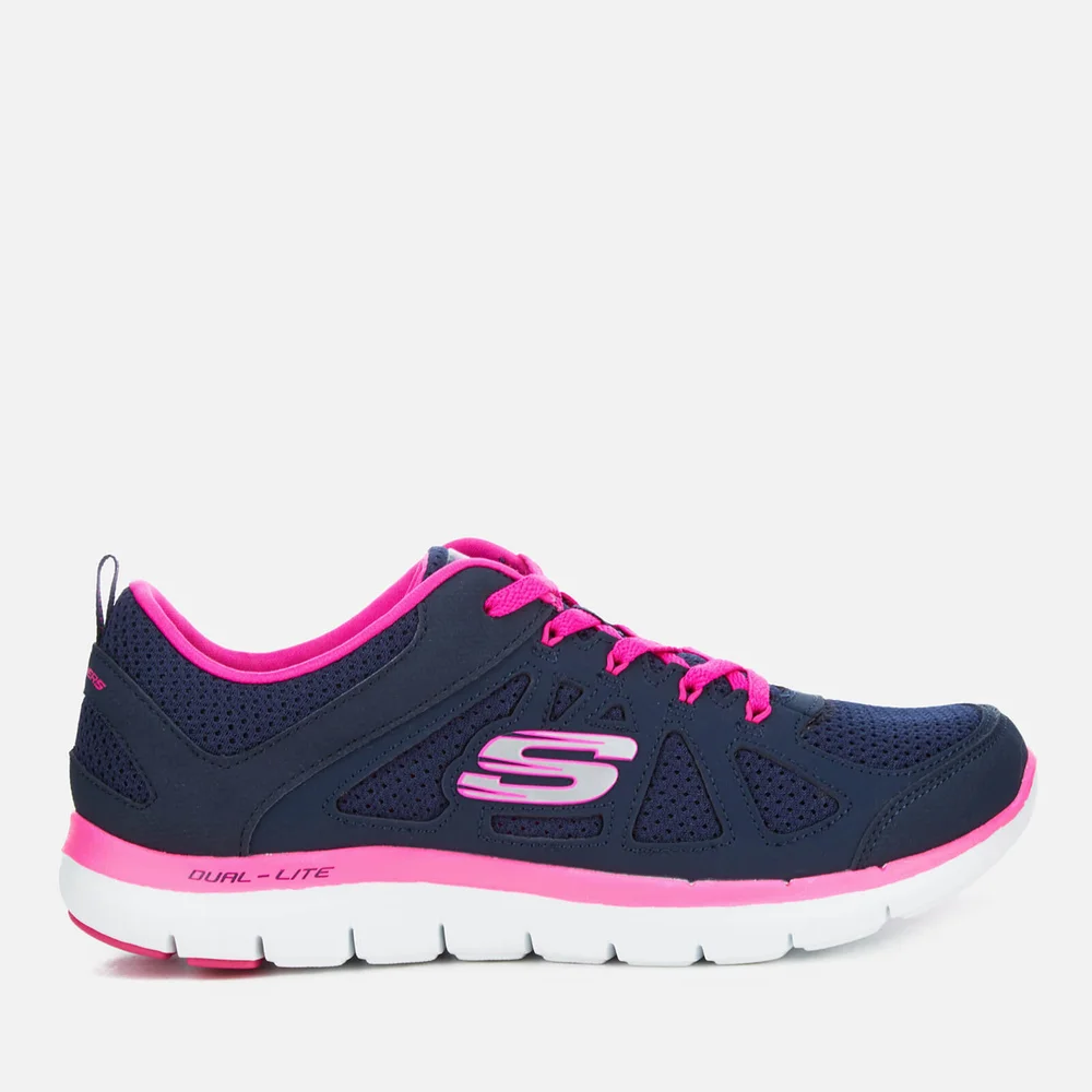 Skechers Women's Flex Appeal 2.0 Simplistic Trainers - Navy/Pink - UK 4 - Blue/Pink Bild 1