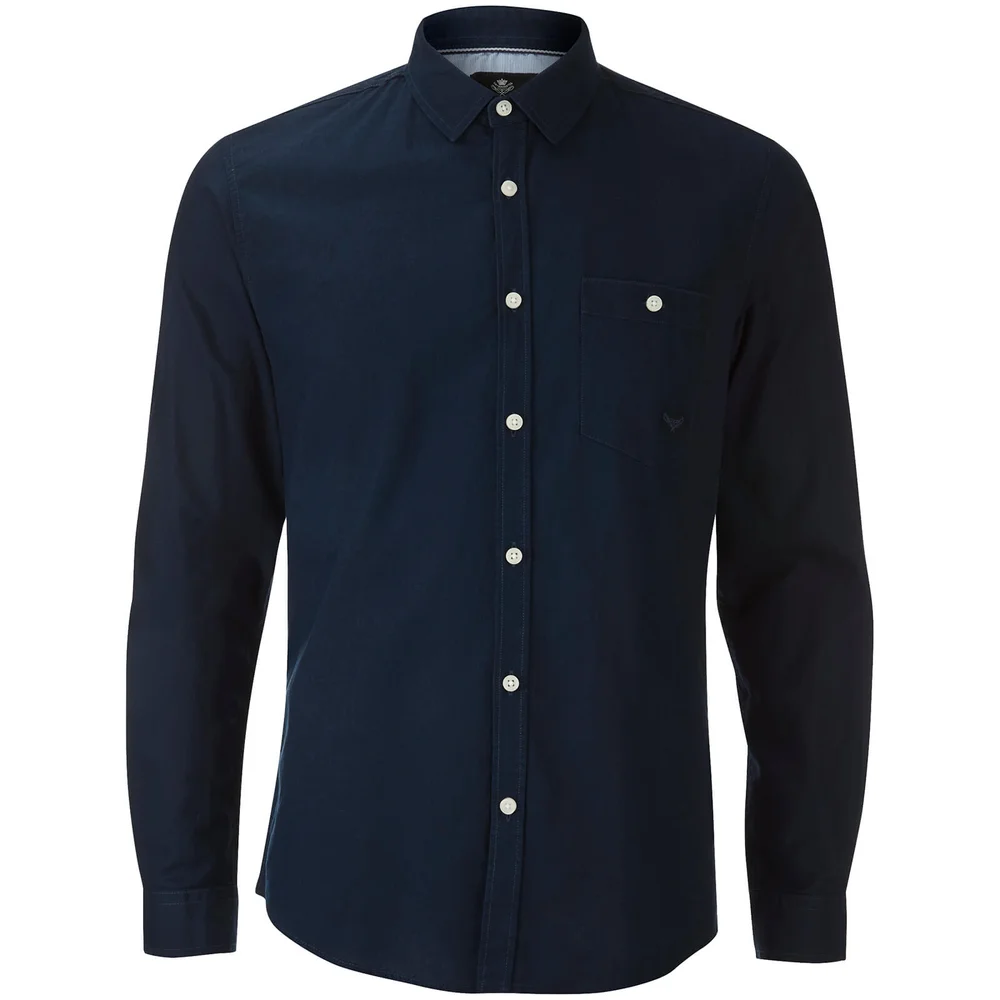 Threadbare Men's Butterbean Long Sleeve Shirt - Navy - S - Blau Bild 1